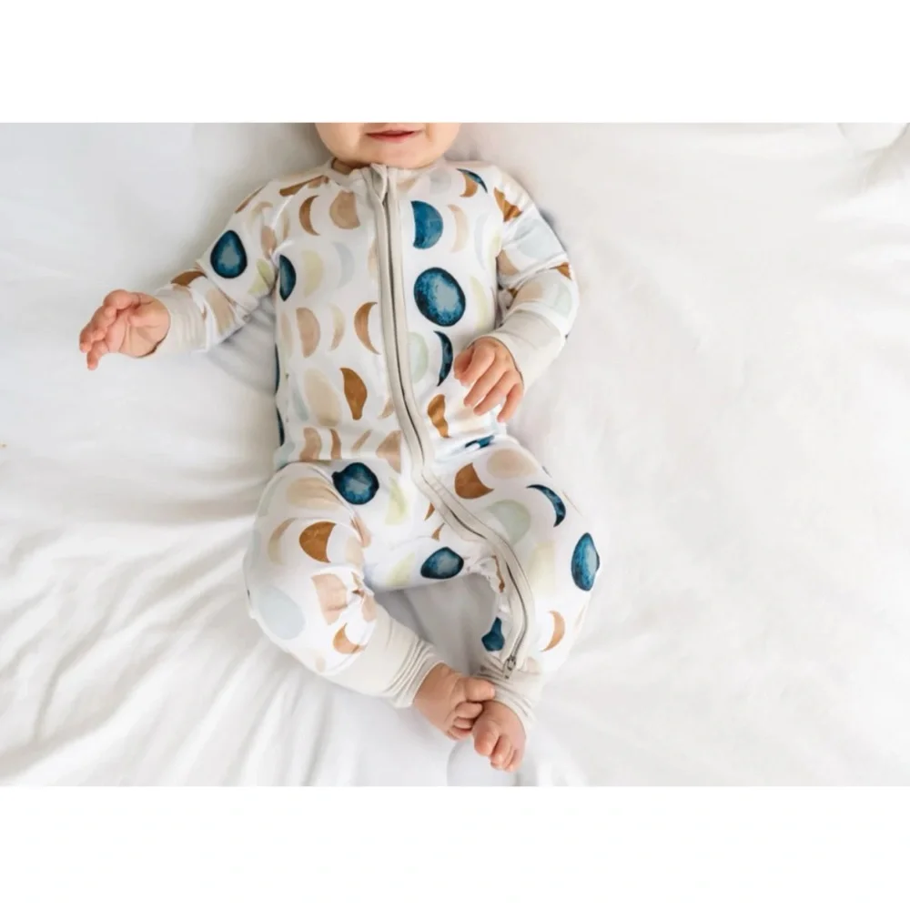 Little Sleepies Luna Neutral Zippy 1-Piece Bamboo Viscose Footie Pajama 18-24M